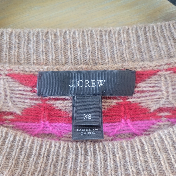 J. Crew Argyle Crew Neck Lambswool Sweater Size XS - Picture 6 of 9